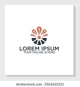 marine logo design concept, nature element logo design vector, beach logo inspiration