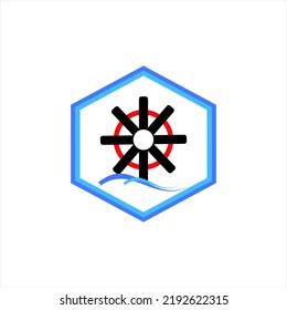 Marine logo, line icon vector design and illustration with editable stroke