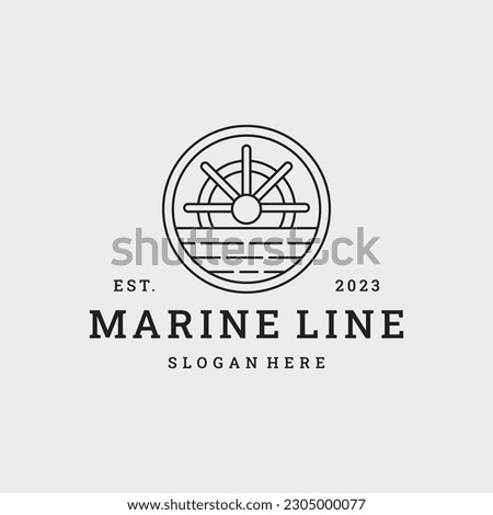 Marine logo vector icon illustration hipster vintage retro .