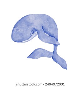 Marine mammal blue whale.Vector graphics.