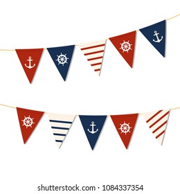 marine and nautical flag in flat style illustration on white background