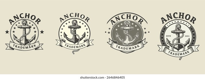 marine nautical logo design ilustration