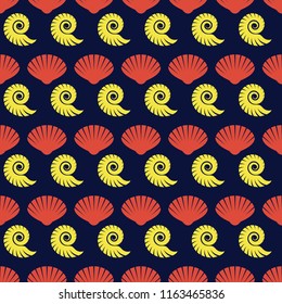 marine and nautical ornament seamless pattern. vector illustration
