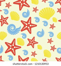 marine and nautical ornament seamless pattern. vector illustration