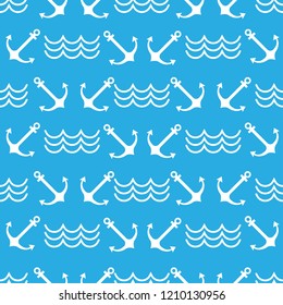 marine and nautical ornament seamless pattern. vector illustration