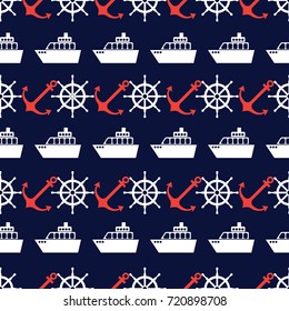 marine and nautical ornament seamless pattern. vector illustration
