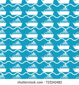 marine and nautical ornament seamless pattern. vector illustration