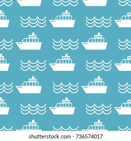 marine and nautical ornament seamless pattern. vector illustration
