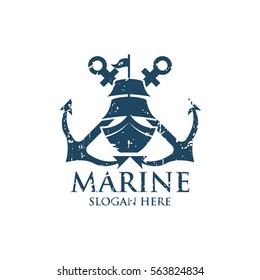 Marine oceanic logo design template