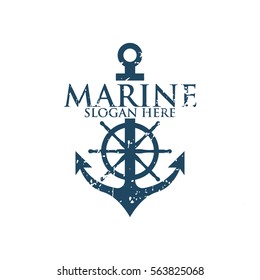 Marine oceanic logo design template