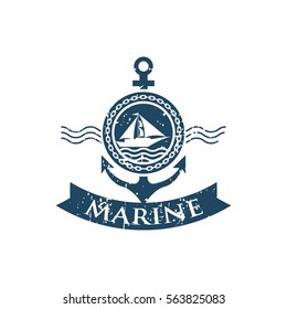 Marine oceanic logo design template