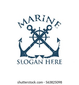Marine oceanic logo design template