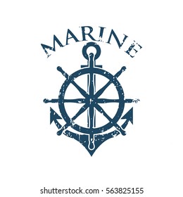 Marine oceanic logo design template