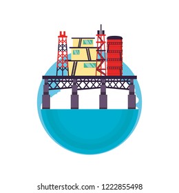 Marine Oil Platform Icon