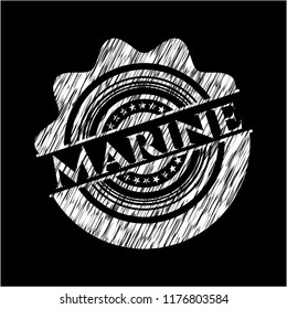 Marine on chalkboard