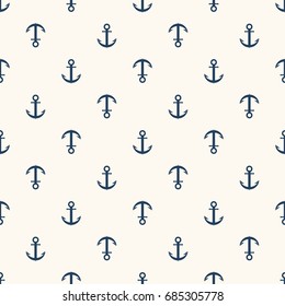 Marine pattern. Anchor navy seamless pattern. Vector