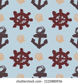 Marine pattern anchor shell steering wheel