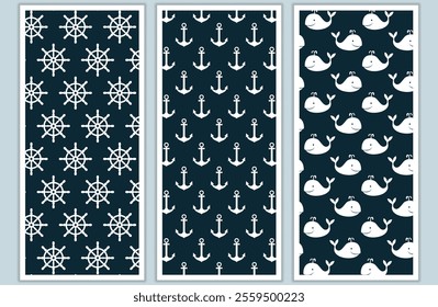 Marine pattern fabric design set