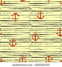 Marine pattern In retro style. Vector illustration. For your graphic design
