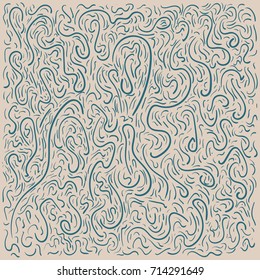 Marine Pattern with Stylized Blue Waves. Abstract Ocean Wave Background