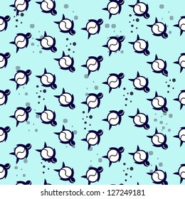 marine pattern, turtles or penguins