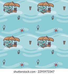 Patrón marino. Imagen vívida para bolsos de playa, anillos de nado y almohadillas de hombro, ropa de verano, textiles, vajilla, artículos de regalo, etc.