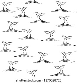 Marine pattern with whale tail
