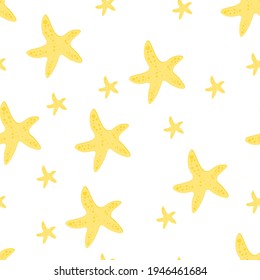 Marine pattern with yellow stars.