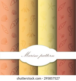 Marine patterns with vintage frame