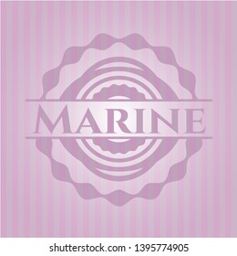 Marine pink emblem. Retro. Vector Illustration. Detailed.