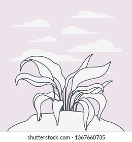 marine plants ecosystem scene