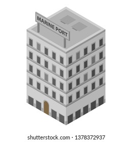Marine port building icon. Isometric of marine port building vector icon for web design isolated on white background