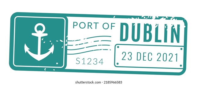 Marine port destination stamp. Sea travel label