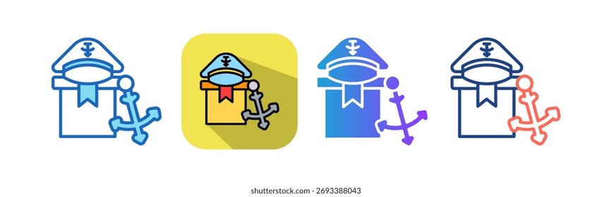 Icono de Productos marinos Ilustración vectorial multiestilo