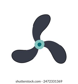 marine propeller cartoon. ocean logo, prop underwater, hull screw marine propeller sign. isolated symbol vector illustration