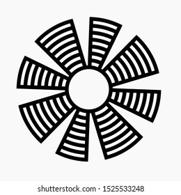 Marine propeller vector icon isolated minimal single flat linear icon for application and info-graphic. Commercial line vector icon for websites and mobile minimalistic flat design.
