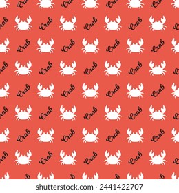 Marine Red Crab Silhouettes in Symmetry Pattern can be use for background and apparel design