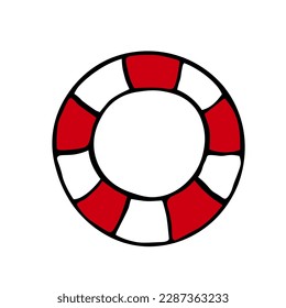 marine red lifebuoy water safety stock vector illustration isolated on white background