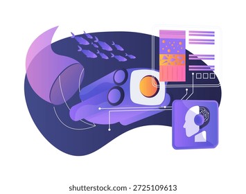 Marine Research Sampling Robot abstract concept vector illustration. Autonomous marine robot collects water and plankton samples for oceanographic studies. abstract metaphor.