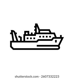 marine research vessel world ocean line icon vector. marine research vessel world ocean sign. isolated contour symbol black illustration