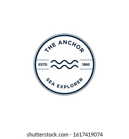 marine retro emblems logo, anchor logo - vector