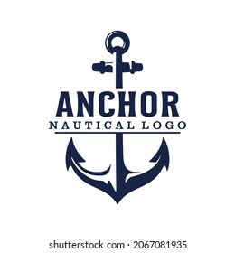 logotipo de los emblemas del retro marino con ancla, logotipo de ancla - ilustración vectorial