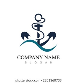 marine retro emblems logo with anchor and rope, anchor logo - vector
Minimal Emblem of Anchor Ship Line Art Logo, Vector Illustration Design of Across the Ocean