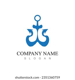 marine retro emblems logo with anchor and rope, anchor logo - vector
Minimal Emblem of Anchor Ship Line Art Logo, Vector Illustration Design of Across the Ocean