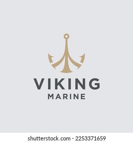 logotipo de los emblemas del retro marino con logotipo del ancla de visión - vector