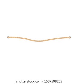 Marine rope or cord border element coming out of the holes with metal eyelets realistic vector illustration isolated on white background. Nautical string or cable decor.