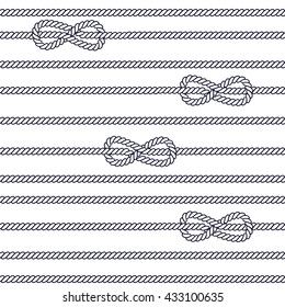 Marine rope with figure eight knot seamless background