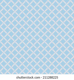 Marine rope knot seamless vector pattern white and blue