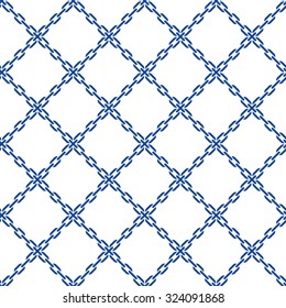 Marine rope knot seamless vector pattern. Nautical design. Navy illustration. Ocean wallpaper