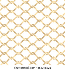 Marine rope knot seamless vector pattern. Nautical design. Navy illustration. Ocean wallpaper